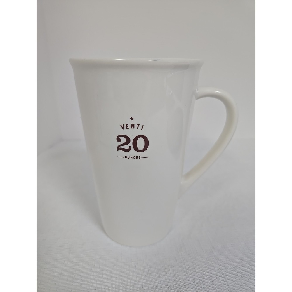 Starbucks 20 oz Venti Mug White Ceramic Coffee Cup EST 1971 Brown Lettering 2010